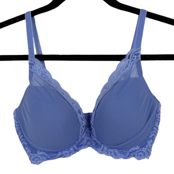 Natori bra 730023 Feathers underwire contour blue size 32DD 32E - Picture 1 of 6